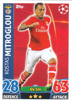 Kostas Mitroglou SL Benfica 2015/16 Topps Match Attax CL #197